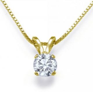  Carat G SI2 Classic 4 Prong Round Diamond Solitaire Pendant Necklace