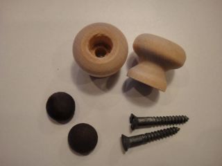 Wood Piano Desk Knobs w Screws Unfinished Furniture