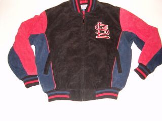 St Louis Cardinals GIII superb suede leather jacket sewn logos letters
