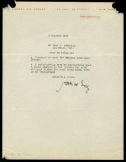 Norman Bel Geddes Designer Vintage 1927 Original Typed Letter Signed