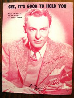 Woody Herman Gee Its Good to Hold You Sheet Music 1945 EX Cond