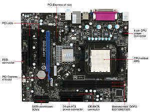 MSI GF615M P31 AM3 NVIDIA GeForce 6150SE nForce 430 Micro ATX AMD