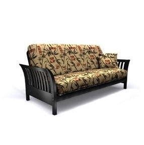 New Futon Wooden Metal Frame Sofa Couch Full Size Black Convertible
