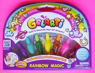 Gelarti Rainbow Magic New Release 50 Stickers 7 Paint Pens Fast SHIP