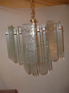  Modern Glass Stick Prism Chandelier Vintage Gaetano Sciolari