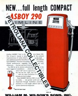 Gas Pump Literature Package A305 Wilson Sons Gasboy Model 290 1960s