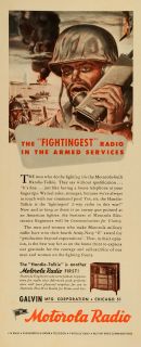 1944 Ad Galvin Motorola Radios Handie Talkie World War II Soldier