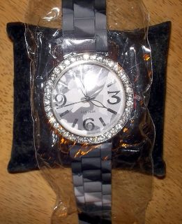 Geneva Platinum Black Gray Camo Print Large Design Silicone Watch Cute