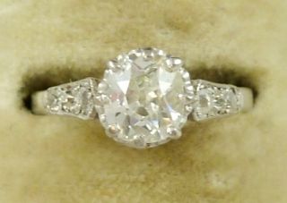  Victorian 1 80ct Old Cut Diamond Solitaire 18ct White Gold Ring
