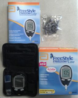 New Freestyle Freedom Lite Diabetic Test Kit w Meter More No Strips