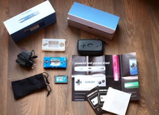 Nintendo Game Boy Micro Blue Boxed 2 Games EUR