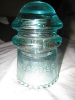Vintage Gayner No 90 Green Glass Insulator w Some CREASES Bubbles