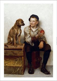 John George Brown Teasing Pup Boy Dog Print New