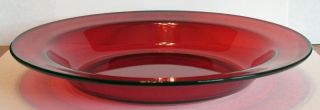 French Arcoroc Classique Ruby Red Flat Rimmed Soup Bowl