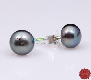  Cultured Freshwater Pearl Stud Earrings 925 Sterling Silver