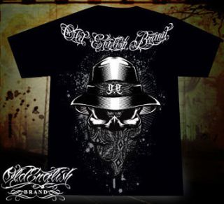 Gangster Skull Mens Shirt Old English Brand Clothing Chicano Rap XL