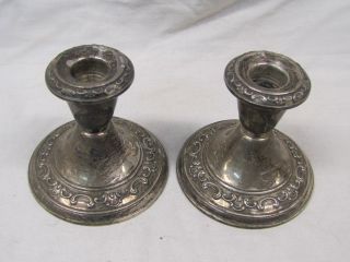 Pair of GORHAM Sterling 1129 Candlestick Holders 4 inch high