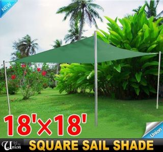 Outdoor 18ft Sun Sail Shade Canopy Patio Garden Green Cloth