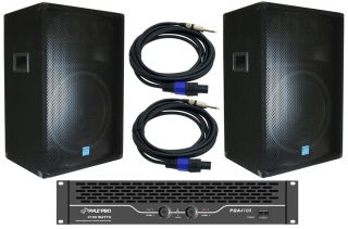  DJ PQA4100 Rack PA 4100W Amp Amplifier Gemini GSM 1585 Speakers