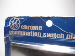 Vintage General Electric Chrome Combination Switch Plate   GE8946