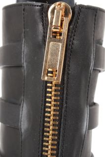 Gareth Pugh New Man Leather High Boots PG 6854 Lng Black Sz 45 ITA