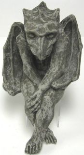  solid concrete shelf sitter figure features winged dragon gargoyle who
