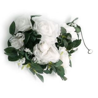 New 5 Pcs Silk Floral Rose Garland Wedding Decoration White