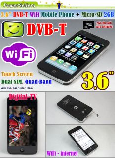 DVB T TV WiFi 2GB Unlocked Touch Screen Cell Phone