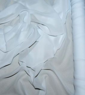 DOUBLE GEORGETTE SEMI SHEER FABRIC WHITE 60 BTY