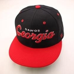 Georgia Bulldogs NCAA Snapback Hat Cap Headliner Black Red