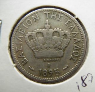  Greece Greek Coin Georgios A 1895 10 Lepta F