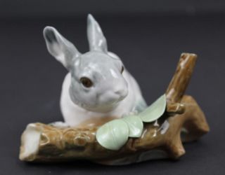 retired lladro figurine 4773 rabbit eating grey sculptor fulgencio