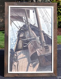 Wonderful Gerald A Robillard Nautical SHIP Oil Painting on Canvas 1977