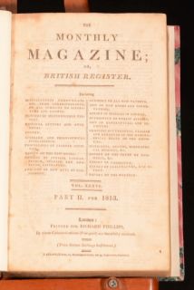 1814 The Monthly Magazine British Register Vol XXXVI Part II for 1813