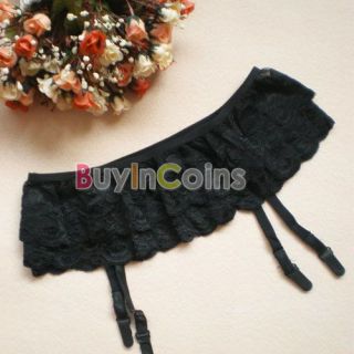  Lingerie 2 Layer Floral Lace Garter Belt Suspender Skirt For Stocking