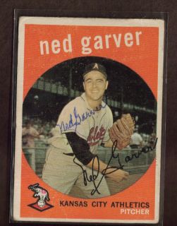 1959 Topps 245 Ned Garver Athletics Signed Card Auto