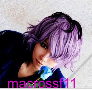 IB Garry Purple Mix Short Curly Anime Cosplay Party Hair Wig Free Wig