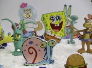  SquarePants Birthday Cake Topper Set w Patrick, Squidward, Sandy, Gary