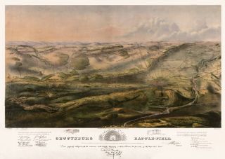 Gettysburg Map July 1 2 3 1863 Civil War Bachelder