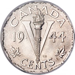 1944 5 Cents George VI Victory Chromium Plated Steel