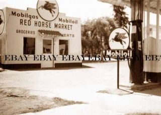 1920s Red Horse Mobil Oil Gas Service Station Phoenix Arizona AZ