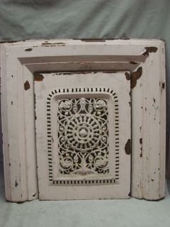 Antique Late 1800s Cast Iron Ornate Gas Fireplace Insert A