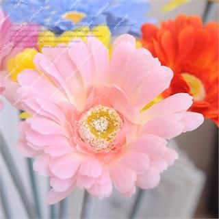 1pcs Pink Artificial African Daisy Silk Gerbera 4 Flower Wedding Home