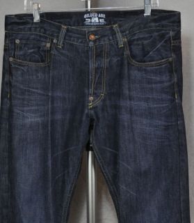 Gilded Age Jeans Straight Leg Button Fly Made in Italy $200 Mens 34 34
