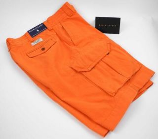 Polo Ralph Lauren Gellar Fatigue Cargo Shorts Orange Mens Size 34 36
