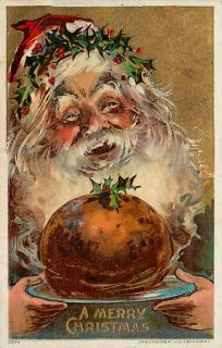 Christmas Santa 1908 Santa Claus Gets Present Vintage Embossed