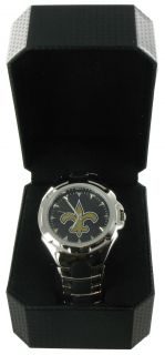 Game Time Watch Mens New Orleans Saints NFL Metal Victory Football