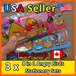  Angry Bird Pencil Case Bag Stationery Set Kid Gift Thanksgiving