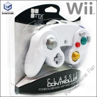 White Nintendo GameCube Wii Compatible Wired Controller Control Pad