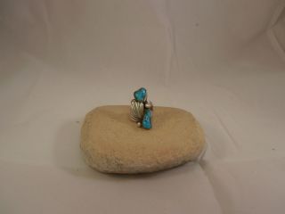 ZUNI ARTIST RING IN STERLING AND TURQUOISE IS NOT SIGNED BUT AT LEAST